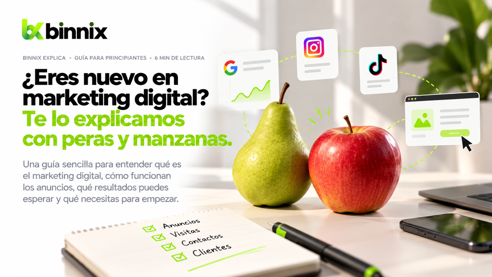 Ejemplo conceptual de una página de captación