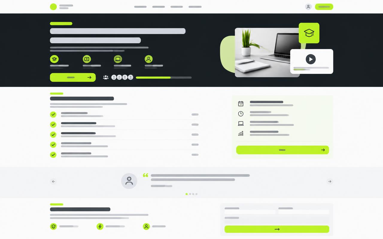 Mockup conceptual de landing orientada a conversión — EDUCATION