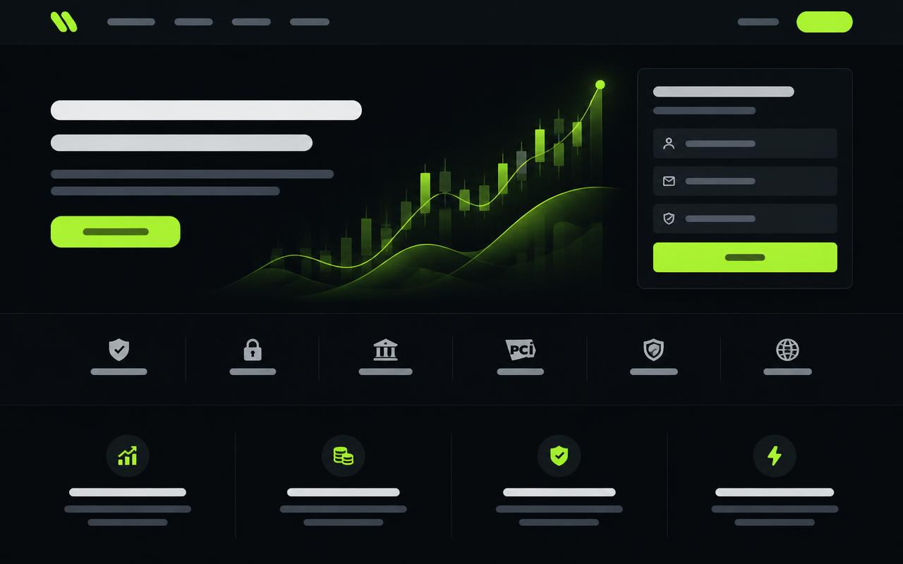 Mockup conceptual de landing orientada a conversión — FINANCE