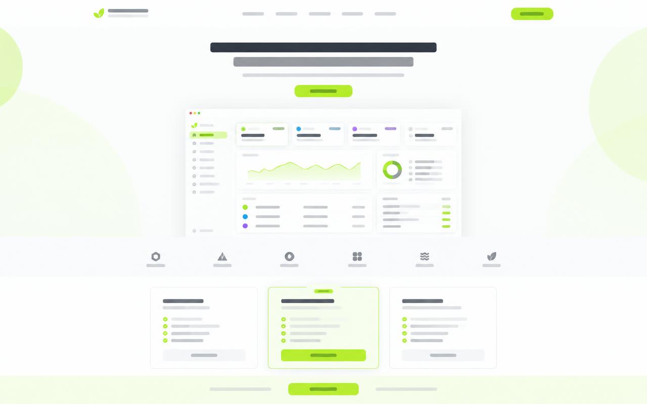 Mockup conceptual de landing orientada a conversión — SAAS